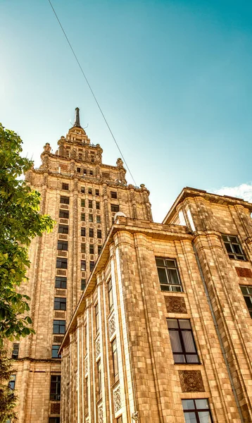 Lettone Accademia Delle Scienze Edificio Nel Centro Della Città Riga — Foto Stock