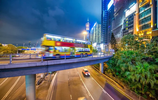 Hong Kong Května 2014 City Mrakodrapy Noci — Stock fotografie