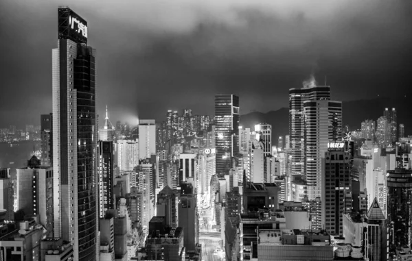 Hong Kong May 2014 City Skyscrapers Night — Stock Photo, Image