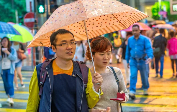 Hong Kong Mai 2014 Les Touristes Les Habitants Marchent Dans — Photo