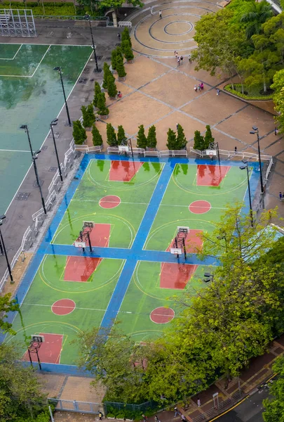 Basketbal Straatvelden Een Stadspark — Stockfoto