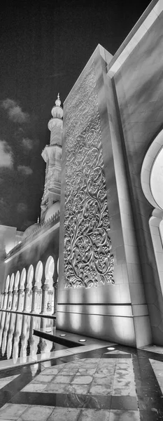 Mezquita Sheikh Zayed Por Noche Vista Exterior Abu Dhabi Emiratos — Foto de Stock