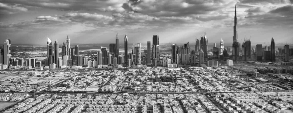 Dubai Uae December 2016 Helicopter Viewpoint Downtown Dubai Clouds Blue — Stock Photo, Image
