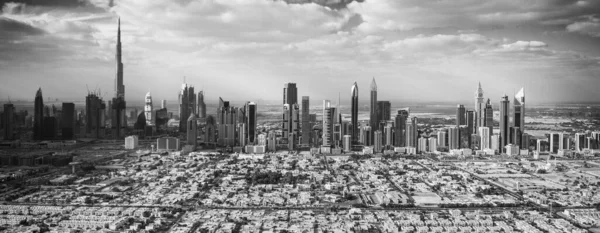 Downtown Dubai Aerial Panoramic View Helicopter Uae — Fotografia de Stock