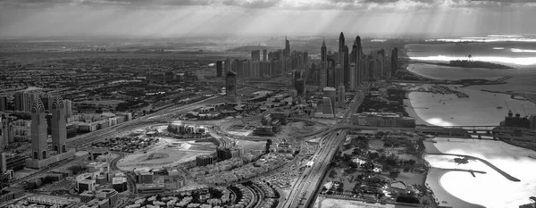 Dubai Emirados Árabes Unidos Dezembro 2016 Ponto Vista Helicóptero Horizonte — Fotografia de Stock
