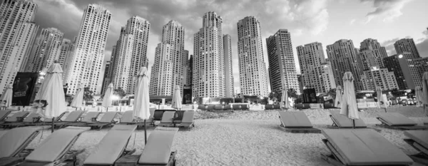 Dubai Uae December 2016 Dubai Marina Skyscrapers Sunset City Beach — Stock Photo, Image