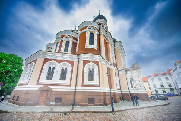 Tallinn Estônia Julho 2Nd 2017 Catedral Alexander Nevski Com Turistas — Fotografia de Stock