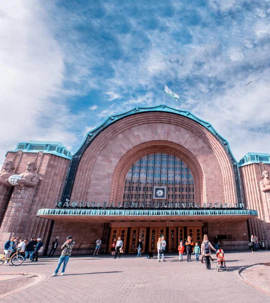 Helsinki Finlandia Julio 3Rd 2017 Vista Exterior Estación Central Trenes —  Fotos de Stock
