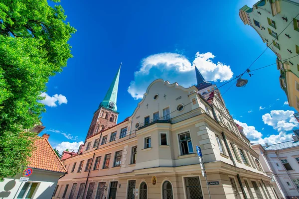 Gamla Medeltida Kyrkan Och Byggnader Riga Lettland — Stockfoto