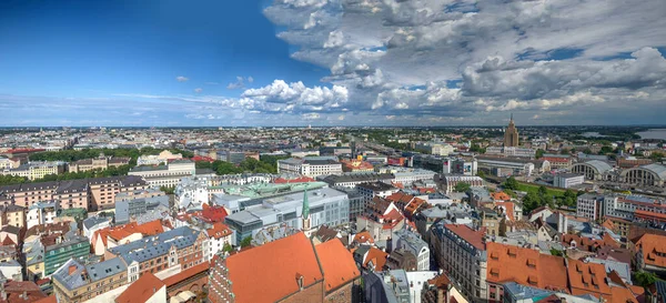 Riga Latvia July 7Th 2017 Panoramic Aerial View Riga City — Stock Photo, Image