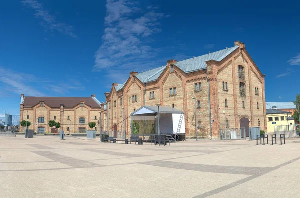 Panoramatický Letecký Pohled Staré Budovy Rigy Náměstí Lotyšsku — Stock fotografie