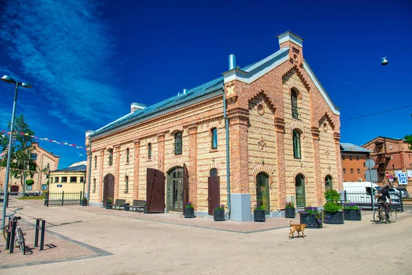 Riga Latvia Juli 2017 Forntida Byggnader Med Tegelväggar Centrala Riga — Stockfoto