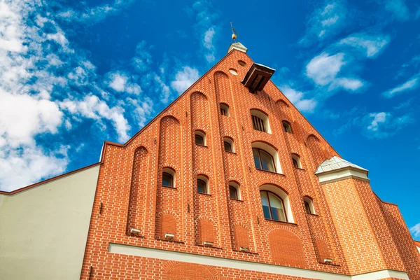 Landmärke Fasad Rött Tegel Centrala Riga Lettland — Stockfoto