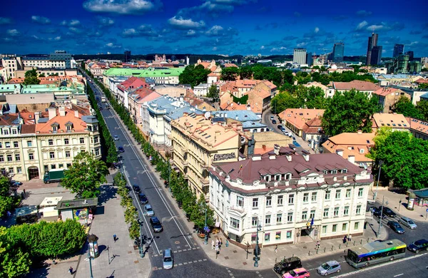 Vilnius Litwa Lipiec 2017 Widok Lotu Ptaka Panoramę Wilna Pogodny — Zdjęcie stockowe