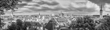 TALLINN, ESTONIA - JULY 15, 2017: Panoramic aerial view of Tallinn from city hill