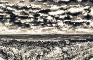 Büyük Okyanus Yolu 'nda, gün batımında 12 Havari' nin inanılmaz hava manzarası. Avusturalya.