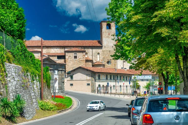 Bergamo Italië Juli 2017 Stadsstraten Gebouwen Van Bergamo Alta Met — Stockfoto