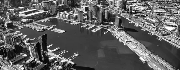 Melbourne Australia September 2018 Aerial City Skyline Helicopter Downtown Yarra — Zdjęcie stockowe