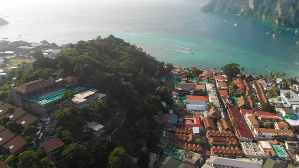 Phi Phi Don Thailand Luftaufnahme Der Häuser Auf Phi Phi — Stockfoto