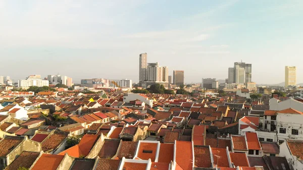 Malacca Malaysia Aerial View City Homes Skyline Drone Clear Sunny — Stock Photo, Image