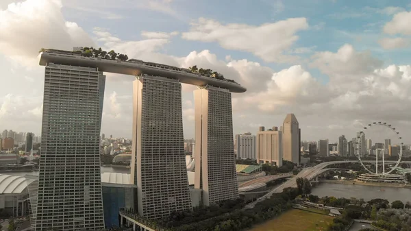 Singapur Enero 2020 Mirador Drones Marina Bay Sands Horizonte Ciudad — Foto de Stock