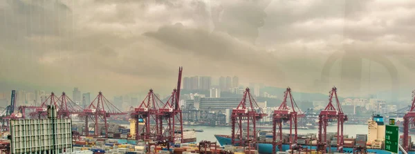 Hong Kong Mayo 2014 Contenedores Largo Del Puerto Hong Kong — Foto de Stock