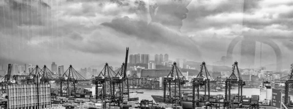 Hong Kong Mayo 2014 Contenedores Largo Del Puerto Hong Kong —  Fotos de Stock