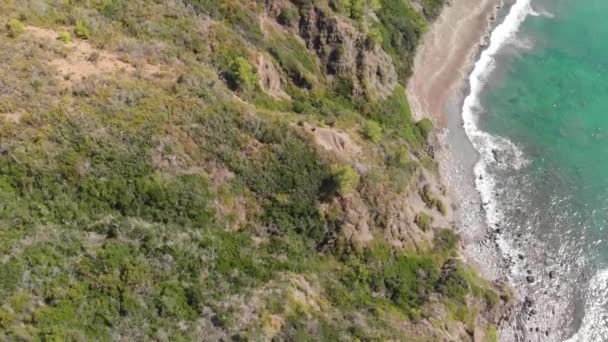 Widok z lotu ptaka na plażę Acquarilli, Elba Island — Wideo stockowe