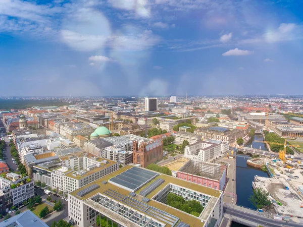 Aerial View Berlin Cityscape Drone Summer Season City Landmarks Blue — Stock Photo, Image