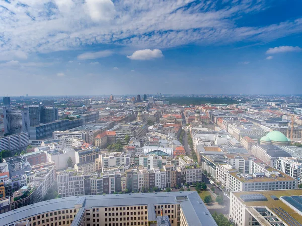 Vista Aérea Paisagem Urbana Berlim Drone Temporada Verão Com Marcos — Fotografia de Stock