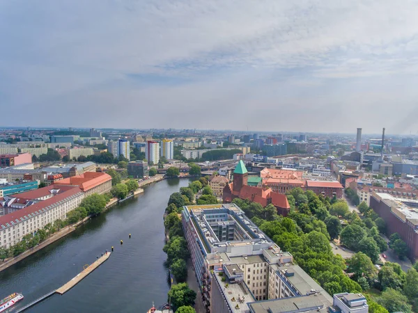 Luftaufnahme Des Berliner Stadtbildes Von Der Drohne Sommer Mit Wahrzeichen — Stockfoto