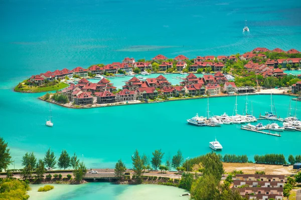 Eden Adası Resort Mahe Seyşel Deki Evleri Havadan Izliyoruz — Stok fotoğraf