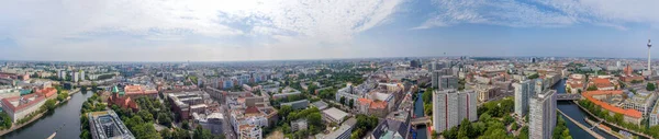 Берлін Німеччина Липня 2016 Панорамний Вигляд Берлінського Горизонту Заході Сонця — стокове фото