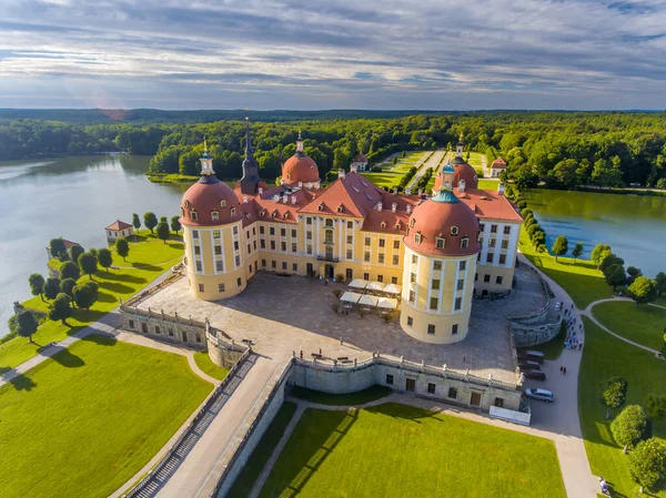 Vista Aérea Del Castillo Moritzburg Temporada Verano Alemania —  Fotos de Stock