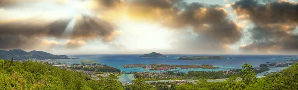 Panoramautsikt Över Eden Island Och Mahe Havsutsikt Från Kullen Vid — Stockfoto