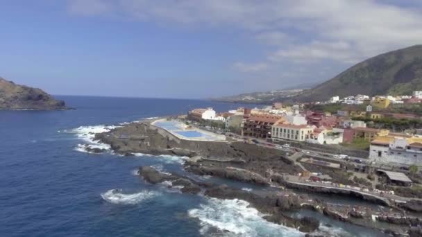 位于Tenerife-Canary群岛的Garachico Pools和海岸线夏季全景. — 图库视频影像