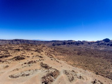 Tenerife 'deki Teide Dağı' nın havadan görünüşü. Kanarya Adaları 'nda bir yanardağ.