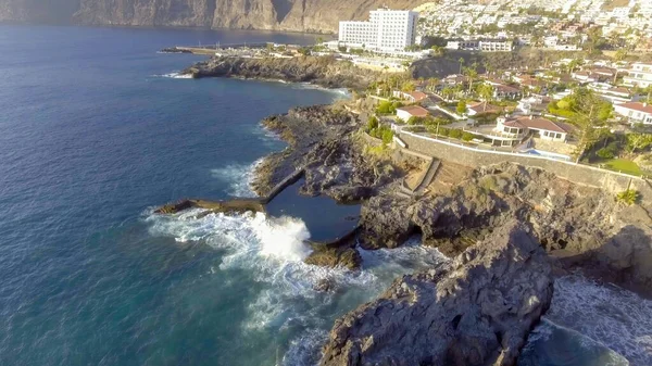 Nsansız Hava Aracından Tenerife Deki Garachico Manzarası — Stok fotoğraf