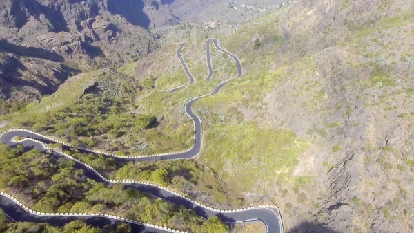 Vista Aérea Aérea Estrada Para Mount Teide Tenerife Partir Drone — Fotografia de Stock