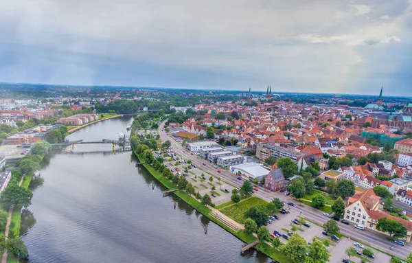 Vista Aérea Lubeck Desde Dron Alemania —  Fotos de Stock