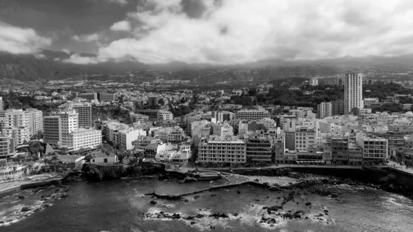 Luftaufnahme Von Puerto Cruz Einem Sonnigen Tag Teneriffa Spanien — Stockfoto