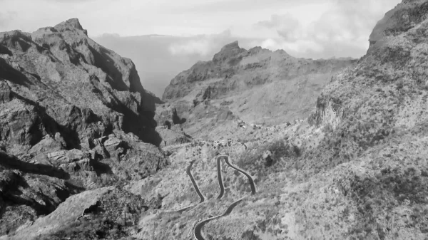 Vista Aérea Aérea Estrada Para Mount Teide Tenerife Partir Drone — Fotografia de Stock