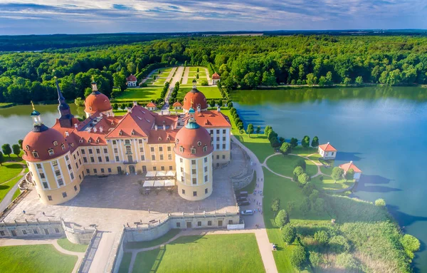 Château Moritzburg Vue Aérienne Depuis Drone Allemagne — Photo