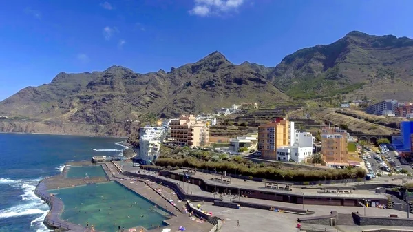 Luftaufnahme Von Puerto Cruz Einem Sonnigen Tag Teneriffa Spanien — Stockfoto