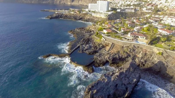 Nsansız Hava Aracından Tenerife Deki Garachico Manzarası — Stok fotoğraf