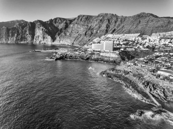 Santiago Del Teide Teneriffas Västkust Spanien Från Drönare — Stockfoto