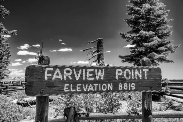 Farview Point Sign Bryce Canyon National Park Utah — Stock fotografie