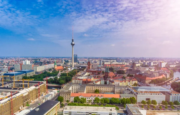 Veduta Aerea Del Paesaggio Urbano Berlino Dal Drone Germania — Foto Stock