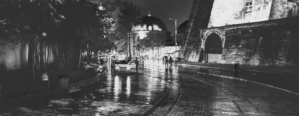Istanbul Turkey October 2014 Exterior View Hagia Sofia Street Night — Stock Photo, Image