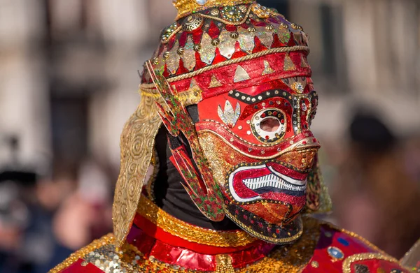 Venice Itália Fevereiro 2015 Retrato Close Homem Bonito Vestindo Máscara — Fotografia de Stock